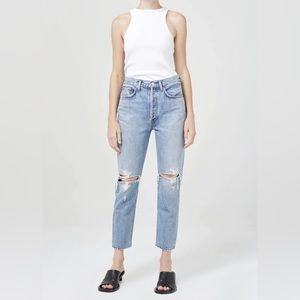 AGOLDE Riley High Rise Straight Crop Jean - Blitz